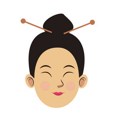 Chinese Woman Face Icon Flat Design