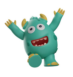 Cute Monster 3d Cartoon Picture Shouting Happy