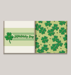 Set Of Seamless Pattern Label For St Patricks Day