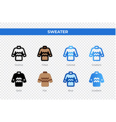 Sweater Icons In Different Style Sweater Icons