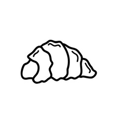 Black And White Croissant Clipart In Doodle Style