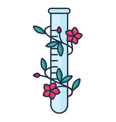 Flowery Chemical Test Tube