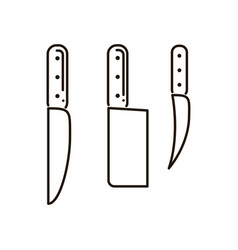 Set Of Kitchen Tools Three Knives For Different