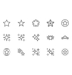 Star Line Icons Set