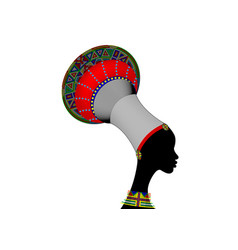 African Zulu Woman In Colorful Bead Afro Turban