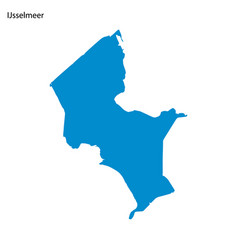 Blue Outline Map Of Ijsselmeer Lake Isolated