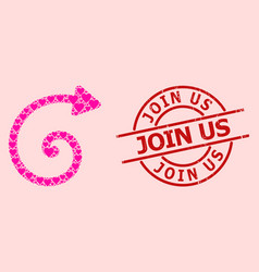 Distress Join Us Badge And Pink Valentine Spiral