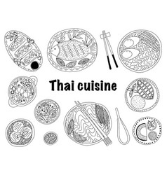 Set Of Thai Cuisine Dishes