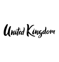 United Kingdom Lettering Handwritten Country