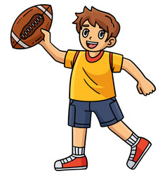 American Playing Football Cartoon Clipart