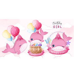 Birthday Girl Cute Little Whale