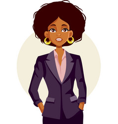 Happy Businesswoman With Afro Hairstyle