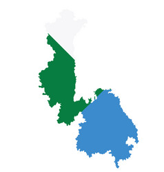 Khabarovsk Krai Map And Flag Silhouette