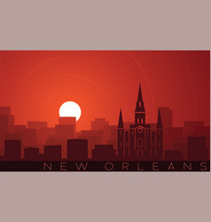 New Orleans Low Sun Skyline Scene