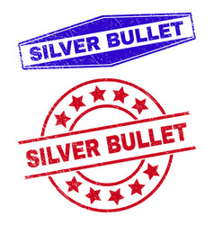 Silver Bullet Grunged Stamps In Circle