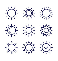 Sun Line Icons Set