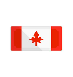 Canadian Dollar Bill Icon With Canadian Flag