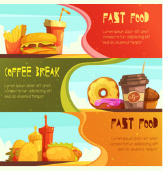 Fast Food 2 Retro Banners Set