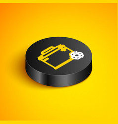 Isometric Line Car Battery With Recycle Icon