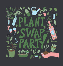 Plant Swap Lover Concept Hand Drawn Text