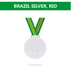 Silver Medal Brazil Rio Olympic Games 2016 Flat