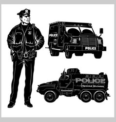 Special Police Cars And Police Man - Pickup Truck