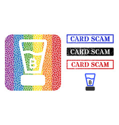 Textured Card Scam Stamp And Dot Mosaic Bitcoin