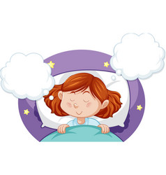 Cute Girl Sleeping Clipart