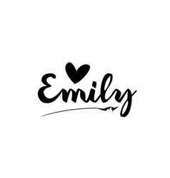 Emily Name Text Word With Love Heart Hand Written