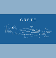 Greece Island Crete Map Line Contour Silhouette