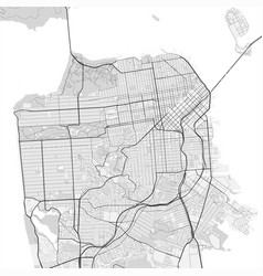 Map Of San Francisco City Urban Grayscale Poster