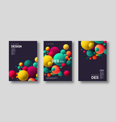 Posters Brochures With 3d Colorful Spheres