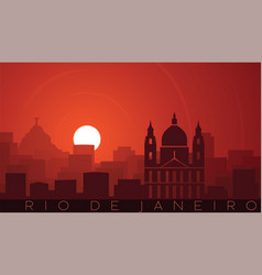 Rio De Janeiro Low Sun Skyline Scene