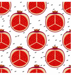 Slice Of Pomegranate Fruits Seamless Pattern