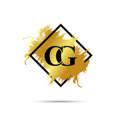 Gold Cg Logo Symbol Art Design