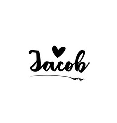 Jacob Name Text Word With Love Heart Hand Written