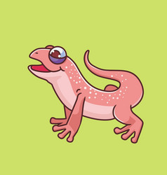 Ping Sleepy Lizard Isolated Animal Flat Style