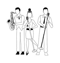 Cuban Band With Woman Singer Flat Design