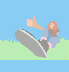 Girl Sitting On The Grass