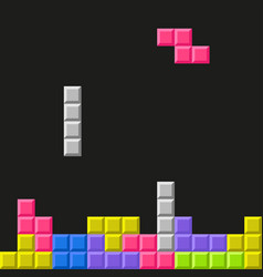 Tetris Game Puzzle Old School Style Pixel