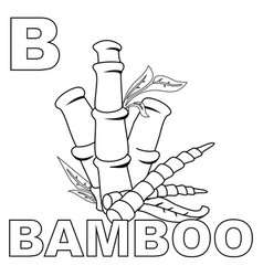 Bamboo Tree Coloring Page With A Big B