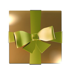 3d Realistic Golden Gift Box Top View