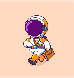 Employee Astronaut Is Ready For Go To The Office