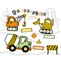 Hand Drawn Construction Vehicles Cartoon