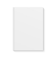 White Blank Book Cover Isolated Template Empty