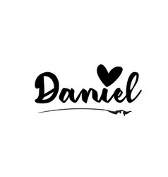 Daniel Name Text Word With Love Heart Hand