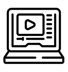 Laptop Online Course Icon Outline Training