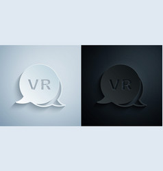 Paper Cut Virtual Reality Icon Isolated On Grey