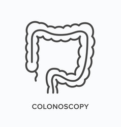 Colonoscopy Flat Line Icon Outline