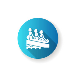 Family Rafting Blue Flat Design Long Shadow Glyph